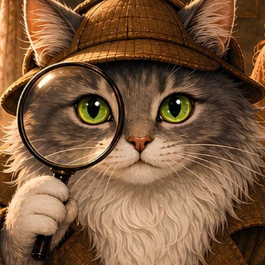 Nina, the gray-and-white cat detective