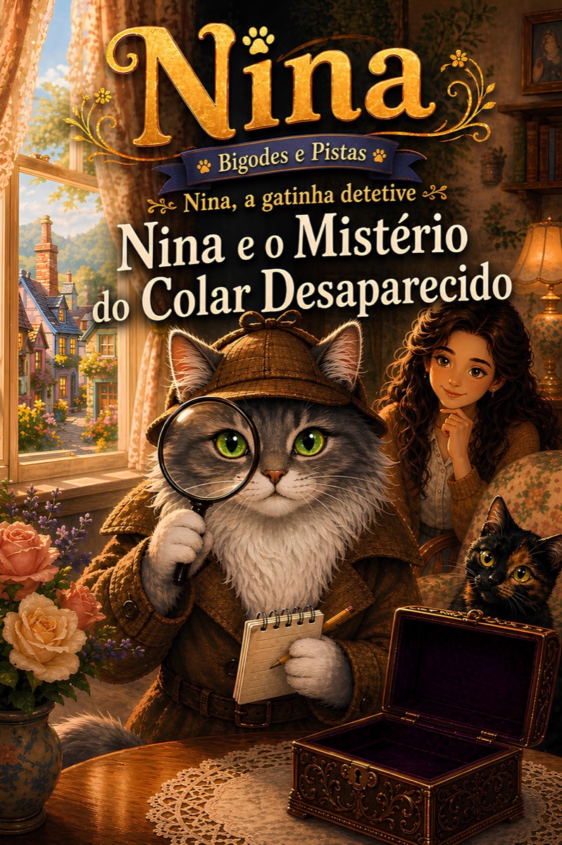 Portuguese edition of Nina and the Mystery of the Missing Necklace